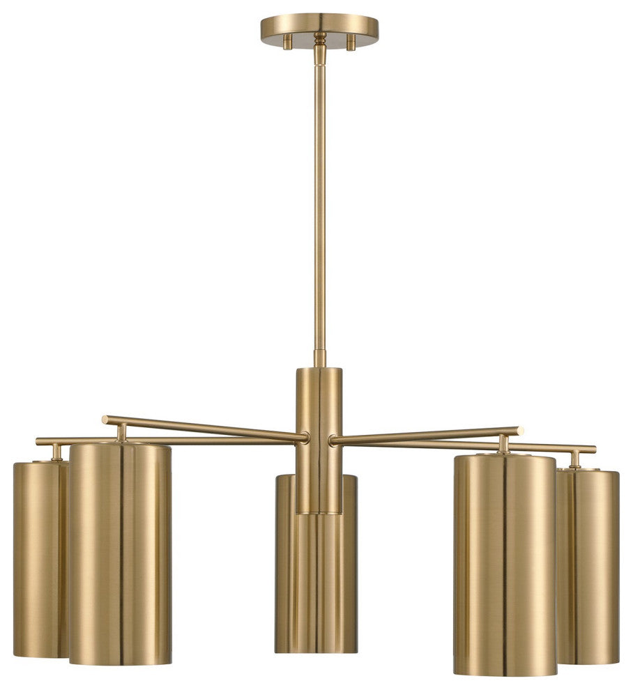 Lio 5-Light Chandelier, Noble Brass by Breegan Jane