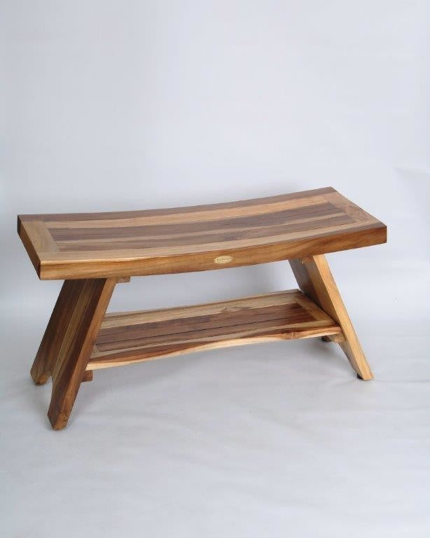 EcoDecors EarthyTeak Serenity Style Shower Bench, 35"
