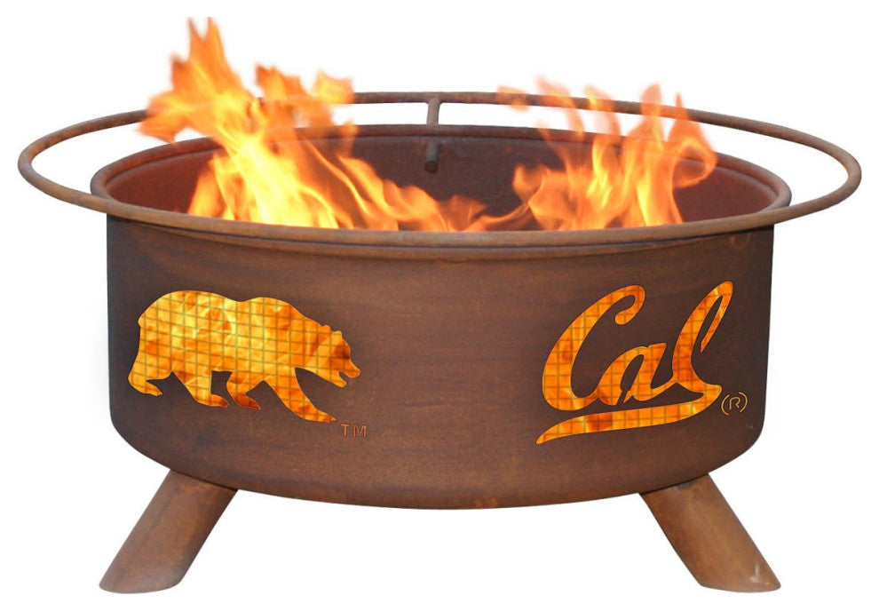 Customizable NCAA Logo Fire Pit, Rust Patina, Cal Berkeley
