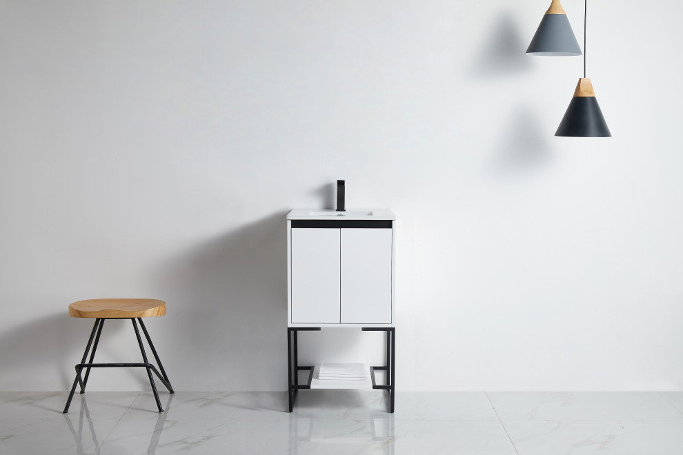 Urbania Vanity Set, White, 20", Single Sink