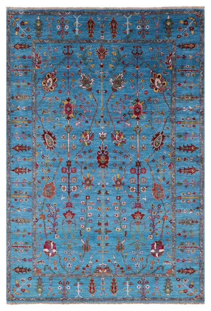 5' 7" X 8' 2" Persian Tabriz Hand Knotted Wool Rug Q8250