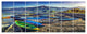 Colorful Boats in Pokhara Lake, Boat Canvas Art Print, 83"x32", 7 Panels