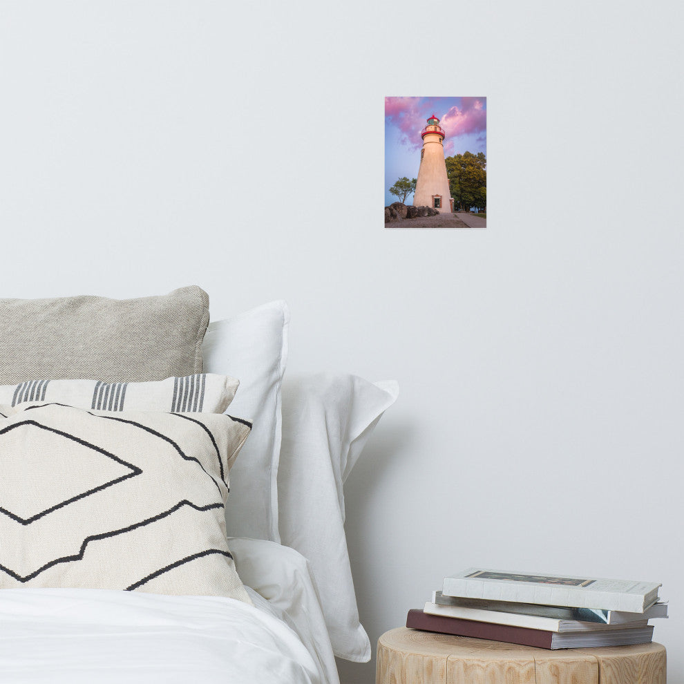 Marblehead Lighthouse at Sunset Coastal Landscape Unframed Wall Art Prints, 8" X 10"