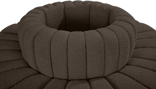 Arc Upholstered Outward Curved Modular Sectional, Brown, 8-Piece: Reverse Corner (8), Boucle Fabric