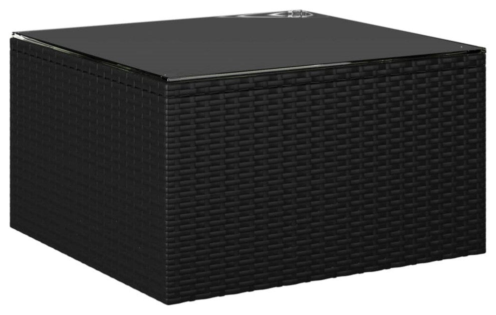 Vidaxl 9 Piece Garden Lounge Set With Cushions Poly Rattan Black