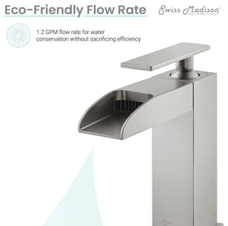 Concorde Single Hole, Waterfall Bathroom Faucet, Brushed Nickel