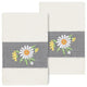 Linum Home Turkish Cotton Daisy 2-Piece Embellished Hand Towel Set, Cream
