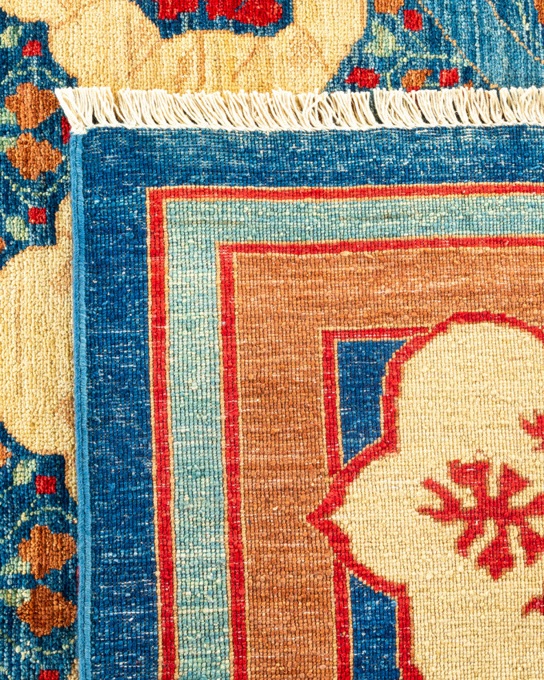 Arts and Crafts, One-of-a-Kind Handmade Area Rug Blue, 17'4"x11'10"