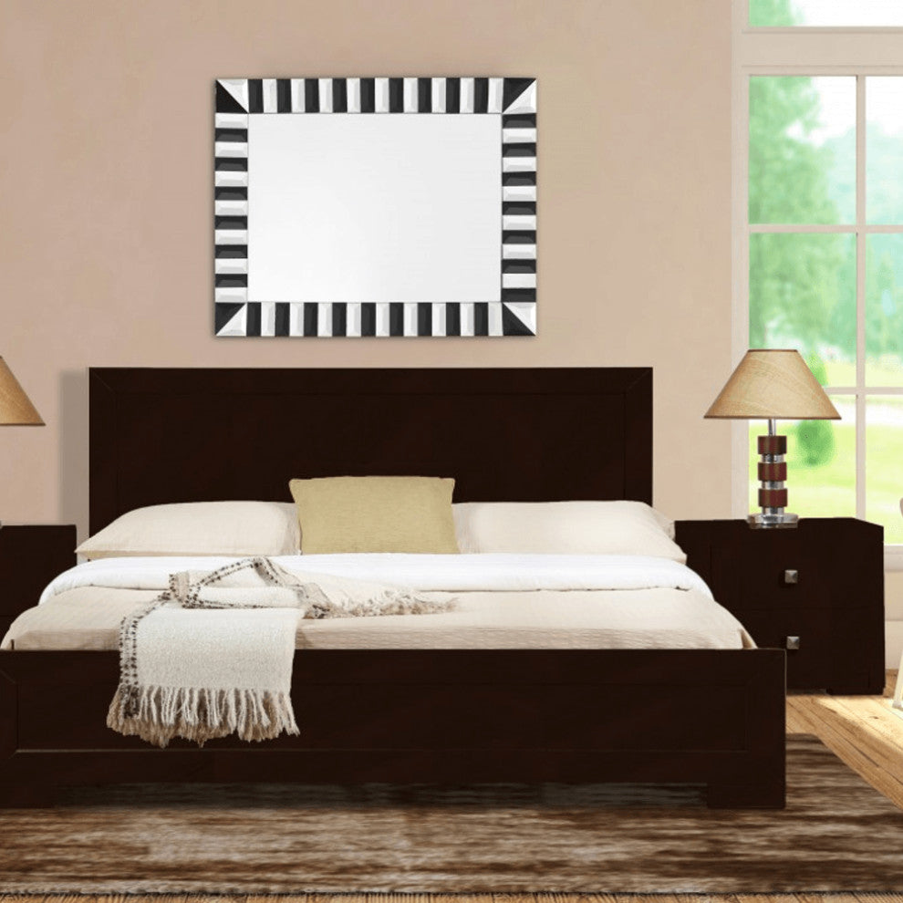 Espresso Wood King Platform Bed