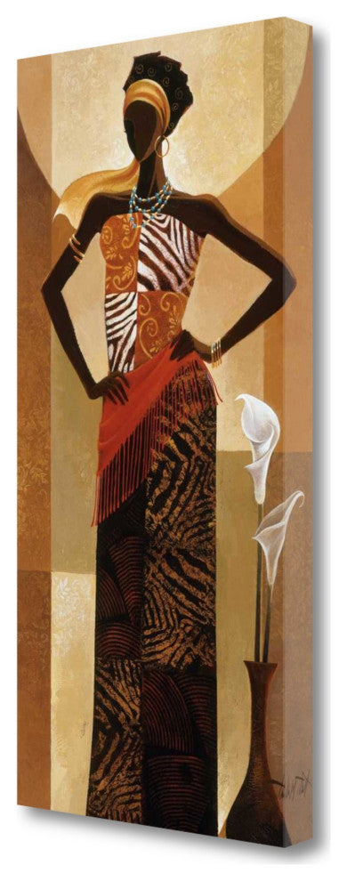 Women With Pattern Dress Giclee Wrap Canvas Wall Art