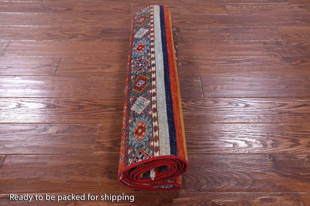 Hand Knotted Super Kazak Khorjin Runner Rug 2' 8" X 8' 1" Q11004