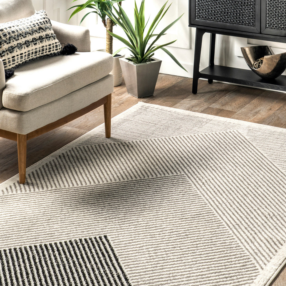 Nuloom Charline Modern Mountain Area Rug, Grey 6'7"x9'
