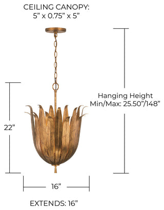 Capital Lighting 349542 Eden 4 Light 16"W Pendant - Textured White