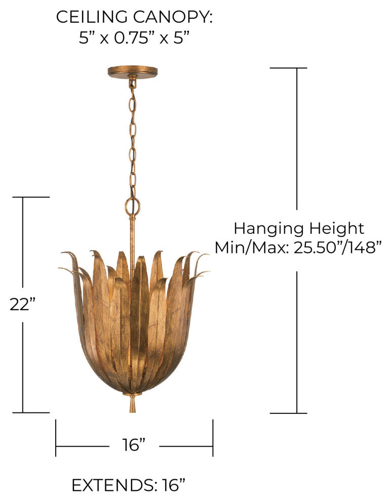 Capital Lighting 349542 Eden 4 Light 16"W Pendant - Textured White