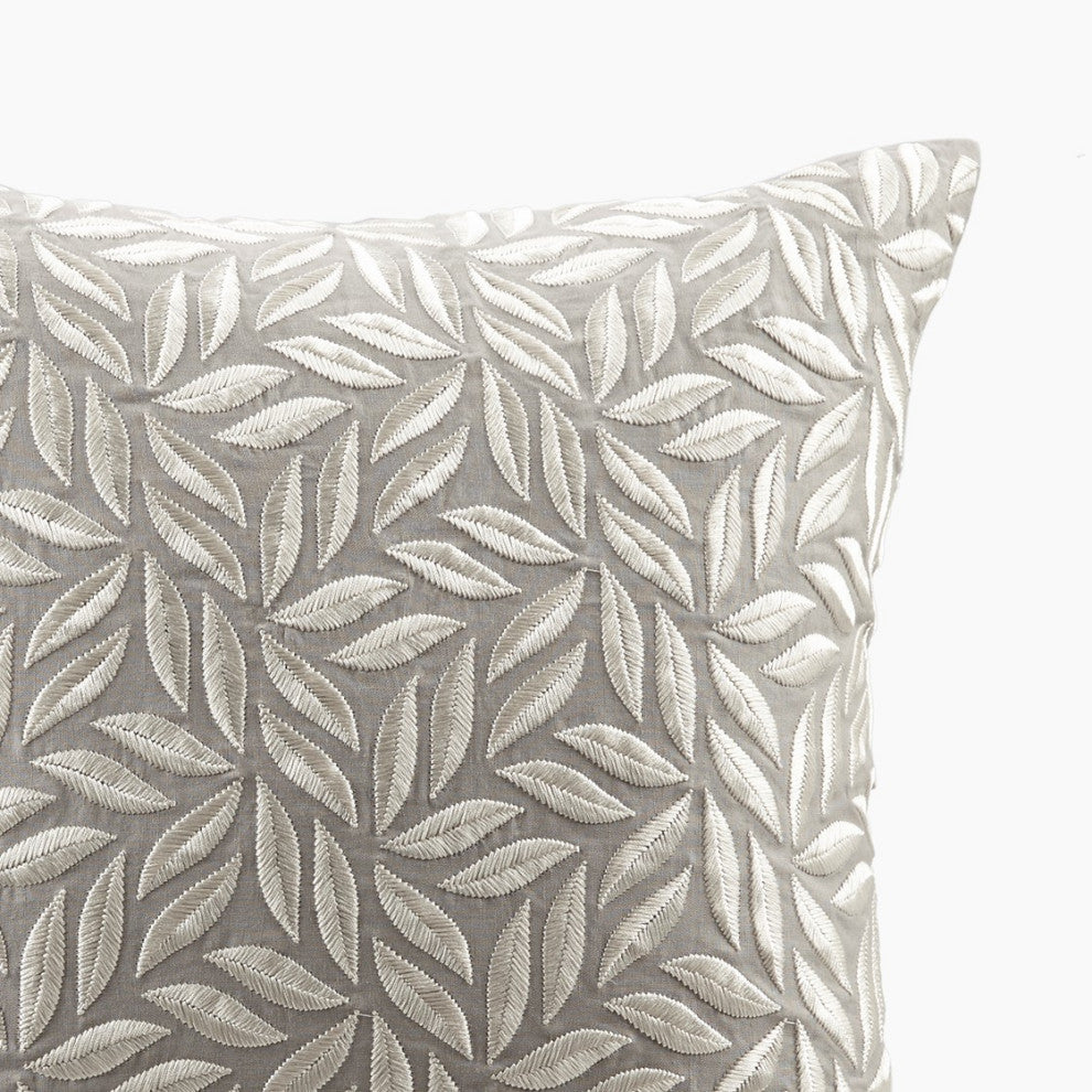 Croscill Home Melodia Embroidered Square Pillow 20x20, Gray