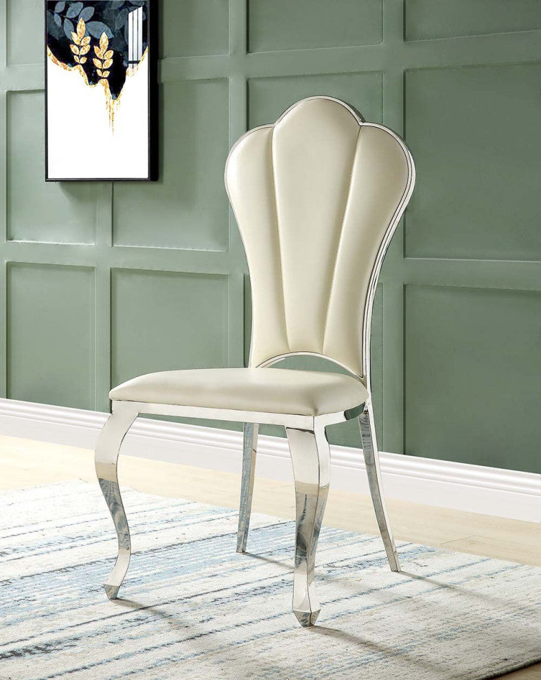 Set of 2 PU Side Chair, Beige
