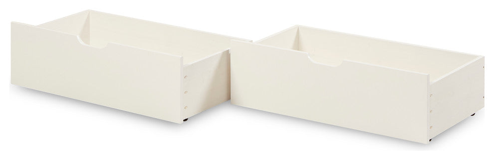 Full over Full Bunk Bed With Drawers, Mission Headboard, End Ladder, White