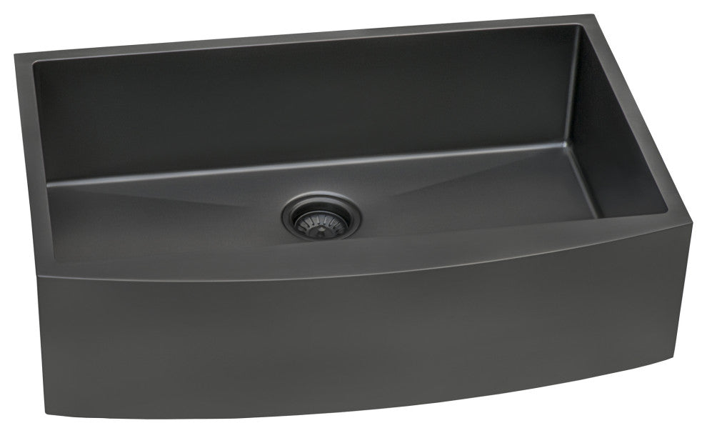 36-inch Farmhouse Sink - Gunmetal Black Matte Stainless Steel - RVH9880BL