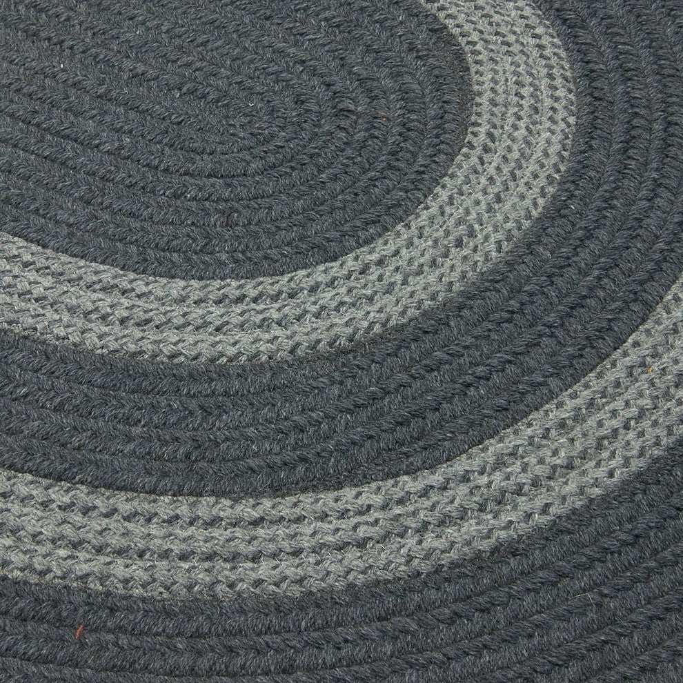 Colonial Mills Graywood GW43 Charcoal Bordered Area Rug, 12' Round
