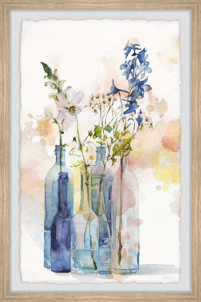 "Bottle Blues" Framed Painting Print, 8"x12"