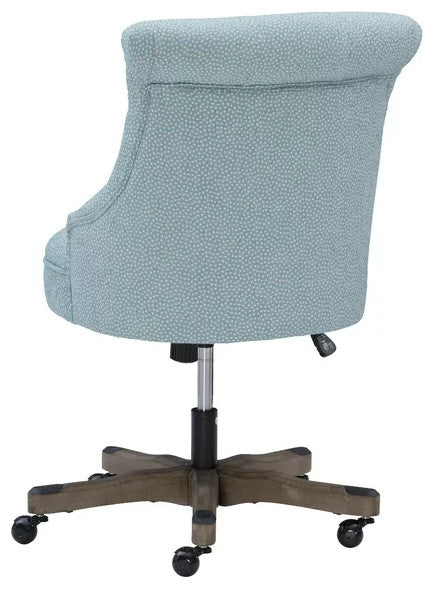 Classic Office Chair, Swivel Design & Diamond Button Tufted Back, Light Blue