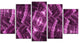Purple Metal Protective Grids, Contemporary Wall Art Canvas, 60"x32", 5 Panels