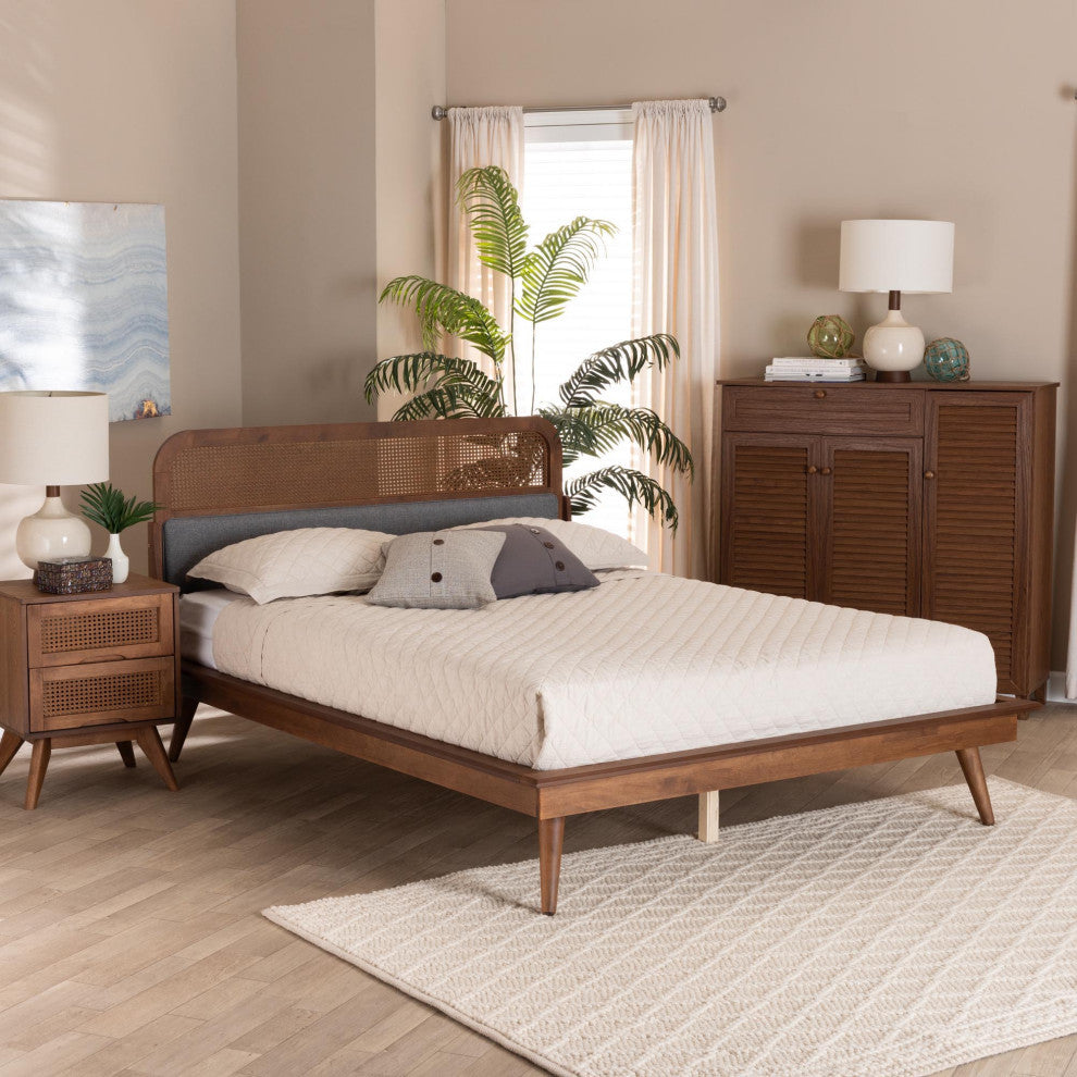 Ellia Gray Fabric Platform Bed, King