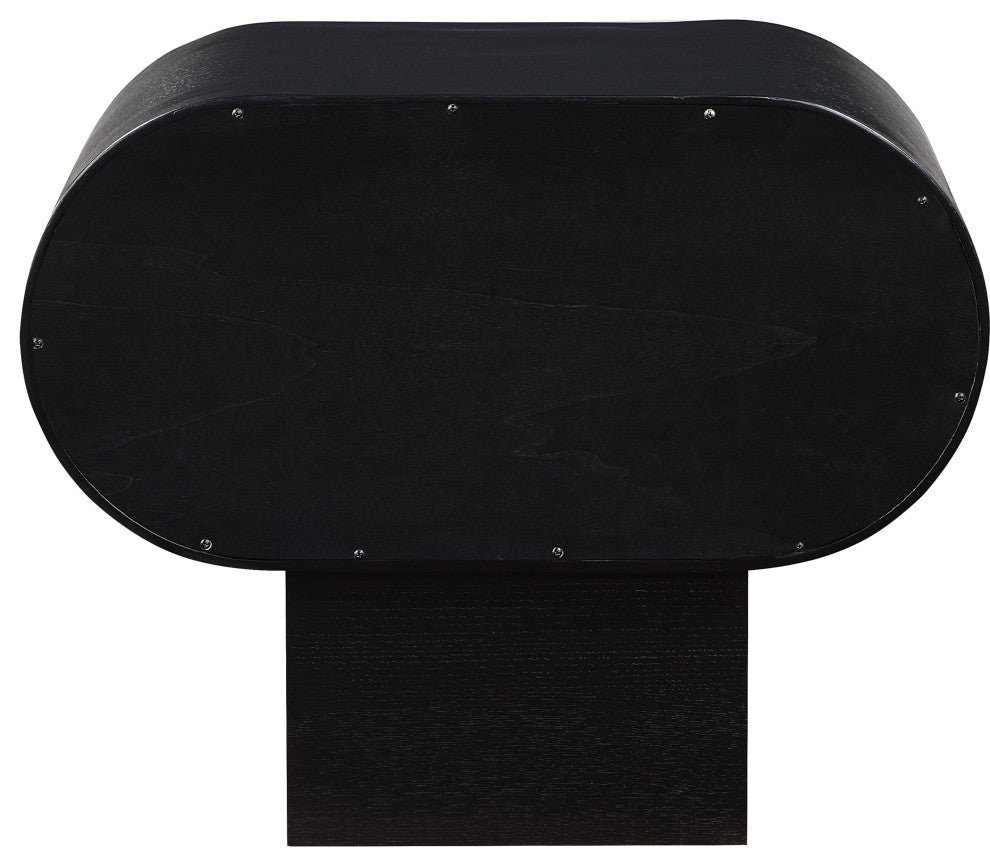 Harlow Solid Wood And Oak Veneer Night Stand, Black