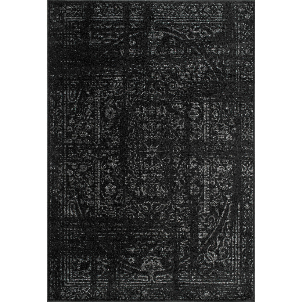 Nuloom Ring Around The Rosette Area Rug, Black 7'6"x9'6"