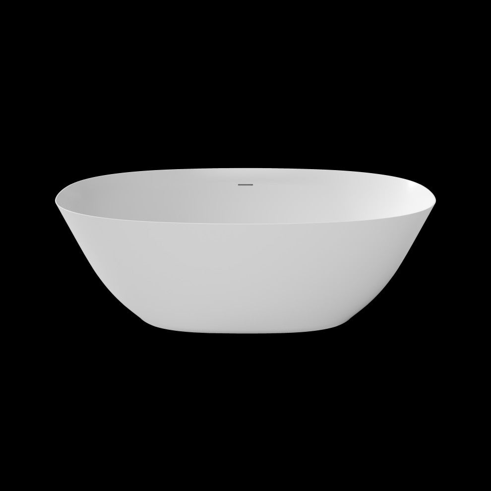 Perlato Treviso Eco-Lapistone Freestanding Soaking Tub, 67"