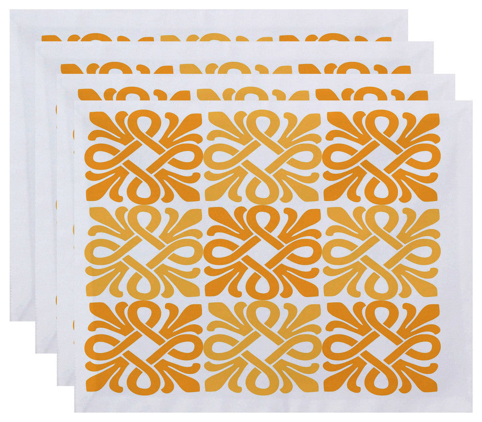 Tiki Square, Geometric Print Placemat, Yellow