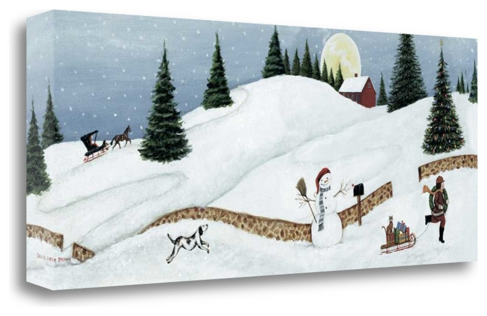 "Christmas Valley Snowman" By David Carter Brown, Giclee on Gallery Wrap Canvas