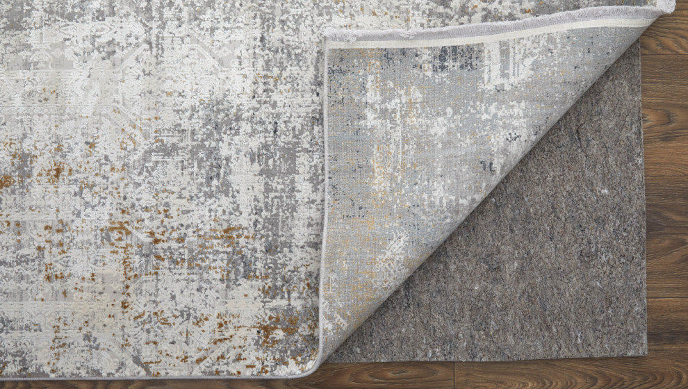 Weave & Wander Lindstra Gradient Watercolor Rug, Light Gray/Ivory, 9'9"x13'2"