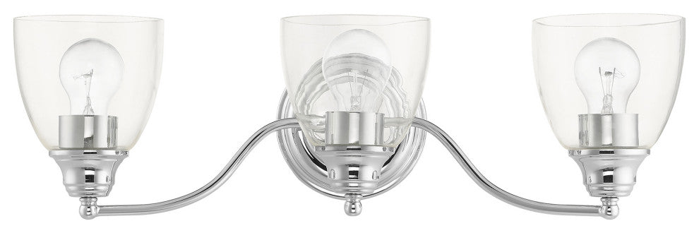 Polished Chrome Transitional, Colonial, Vanity Sconce