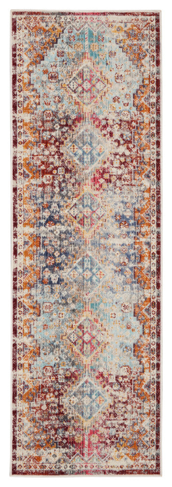 Nourison Vintage Kashan 2' x 6' Multicolor Vintage Indoor Area Rug