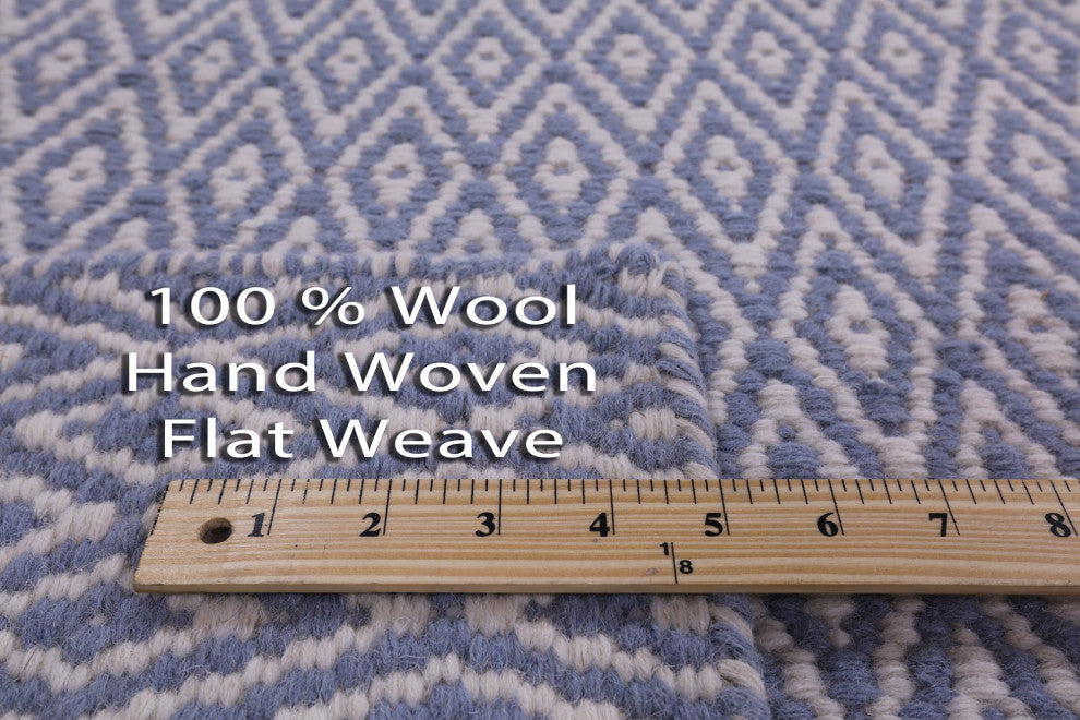 Hand-Knotted Flat Weave Wool Rug 9' 1" X 12' 1" Q8449