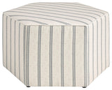 Martha Stewart Striped Hexagon Cocktail Ottoman, Large