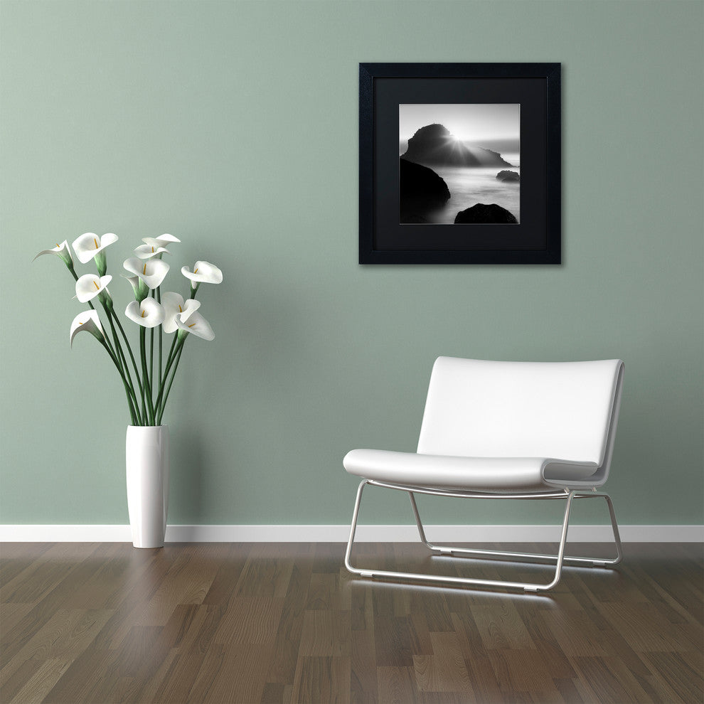 "Long Sunset at Indian Beach" Matted Framed Canvas Art by Moises Levy