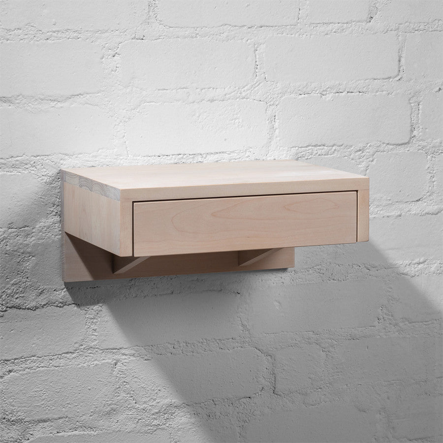 Bo Floating Nightstand with Drawer, Bedside Table, Beach style nightstand, white