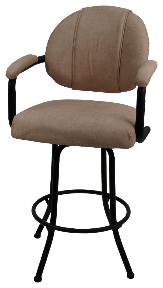 M-70 Swivel Bar Stool Metal Frame Counter 26", 30" Extra Tall 34", Basin Beige and Black, 26"