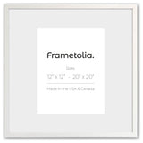Opaque White 3/4 Wall Frame, Wide Mat, 11x14 Opening, 20x20 Without Mat