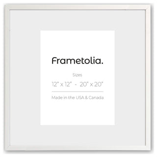 Opaque White 3/4 Wall Frame, Wide Mat, 11x14 Opening, 20x20 Without Mat