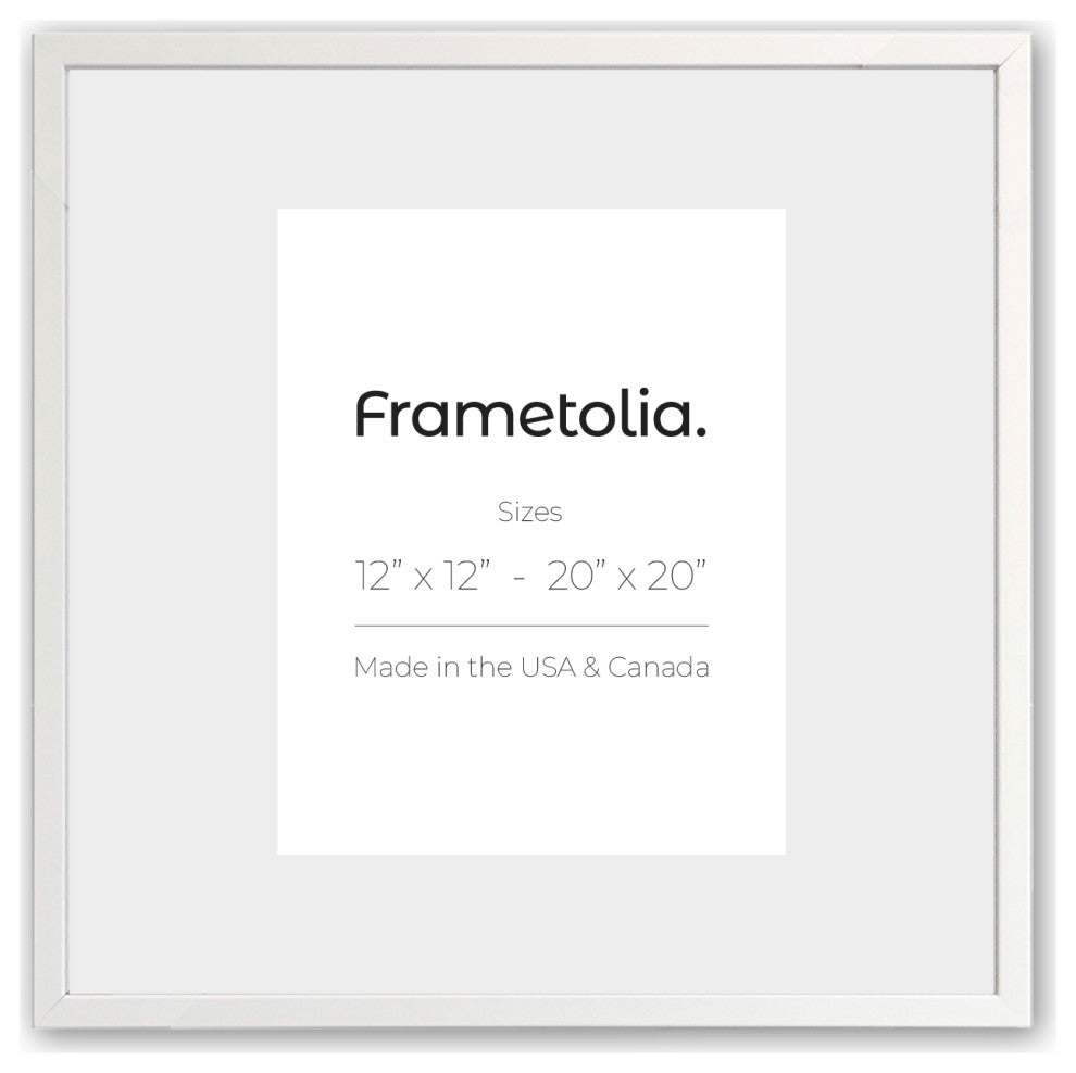 Opaque White 3/4 Wall Frame, Wide Mat, 11x14 Opening, 20x20 Without Mat