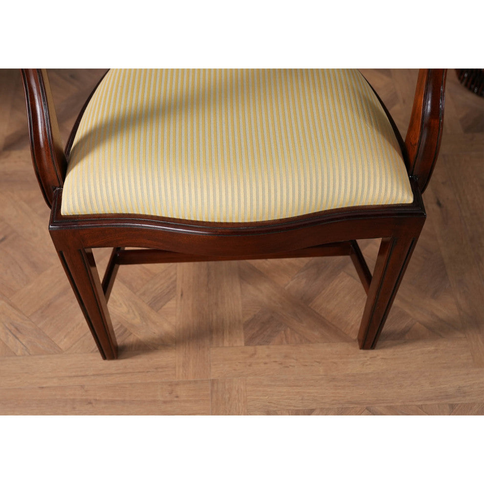 Oval Back Inlaid Arm Chair