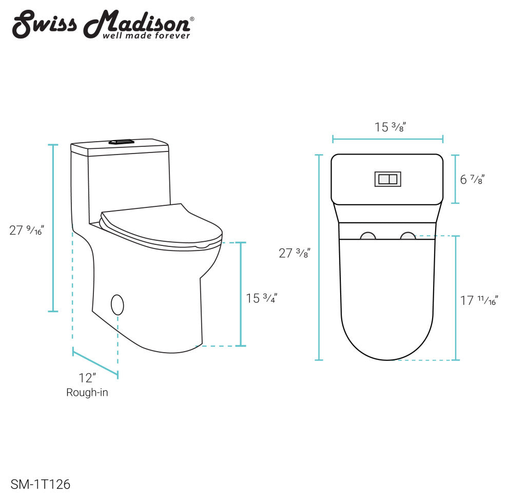 Daxton One Piece Elongated Dual Flush Toilet 1.1/1.6 GPF