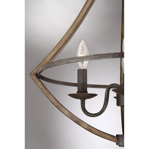 Shire 4-Light Chandelier, Rustic Black