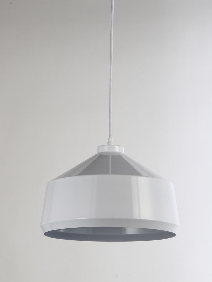 Beaut 1 Light Pendant, White, 14"x14"