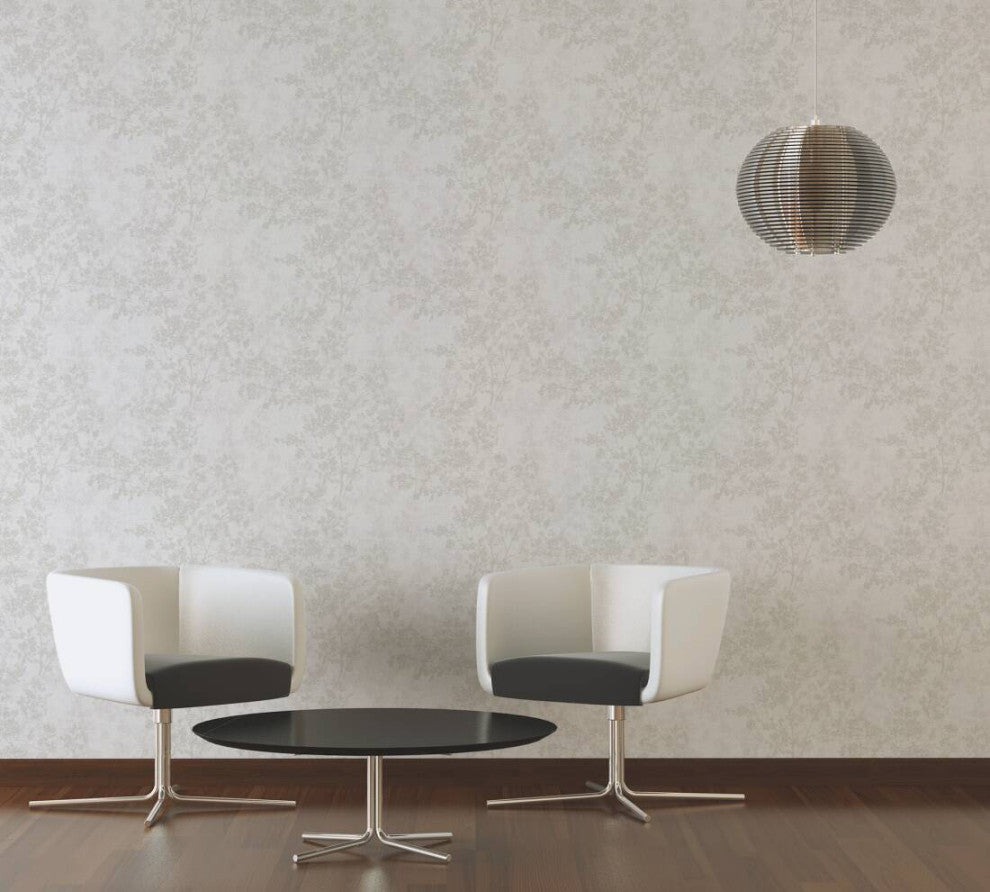 Sample, Floral Textured Wallpaper Featuring Branches And Leaves, 373972