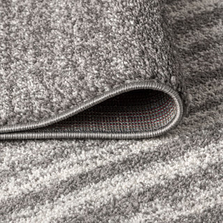 Aya Berber Stripe Geometric Area Rug, Gray/Cream, 2'x8'