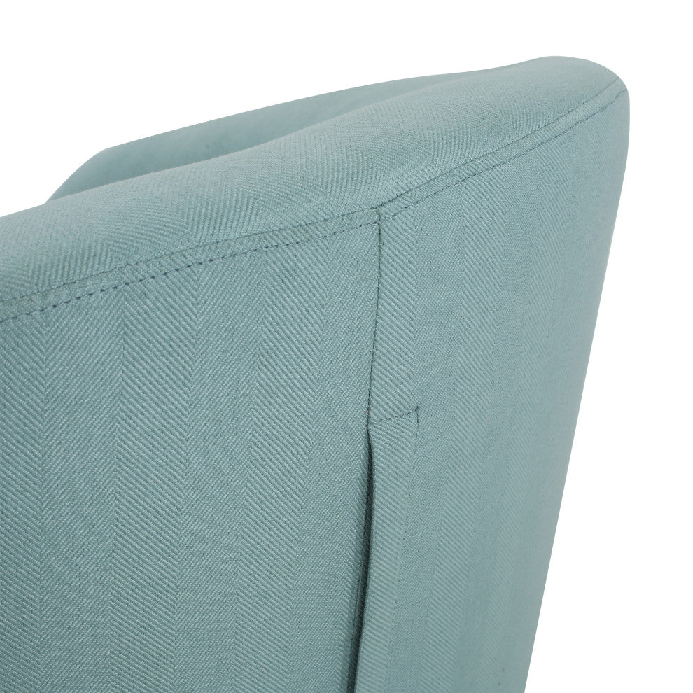 Edmond Contemporary Indoor Swivel Gliding Chair, Light Blue